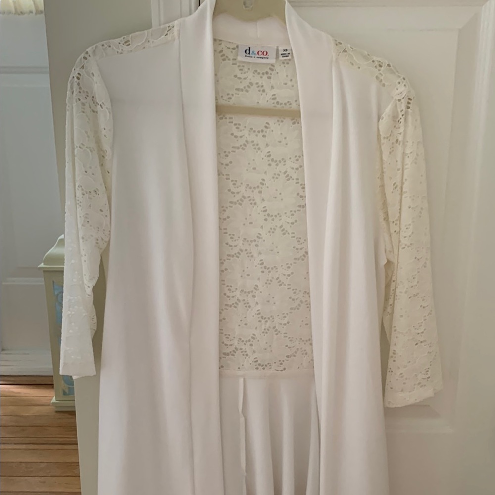 Denim&Co White Lace Cardigan